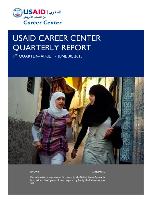 Quarterly Report: USAID Career Center (April-June 2015)