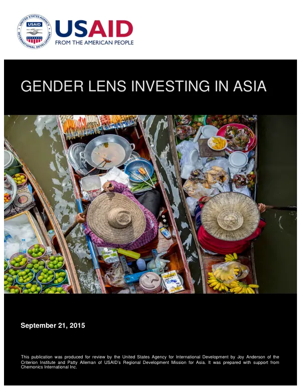 Gender Lens Investing in Asia
