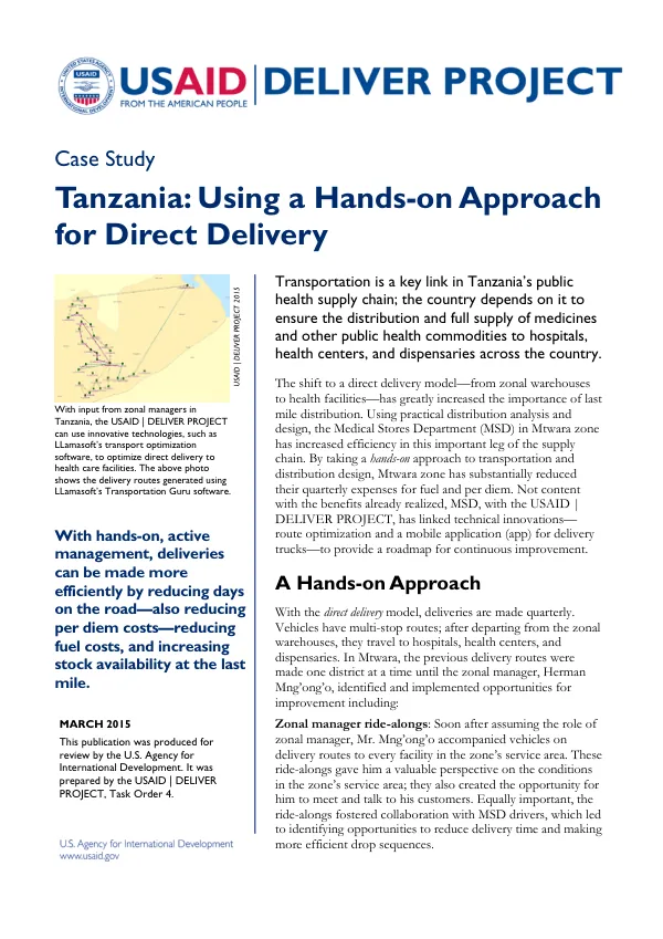 Tanzania: Using a Hands-on Approach for Direct Delivery