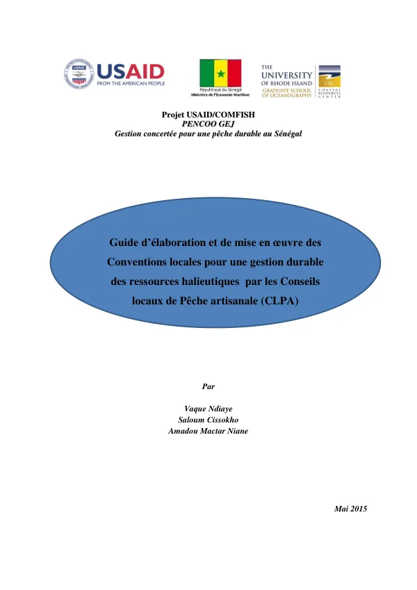 Guide d’élaboration et de mise en œuvre des Conventions locales pour une gestion durable des ressources halieutiques