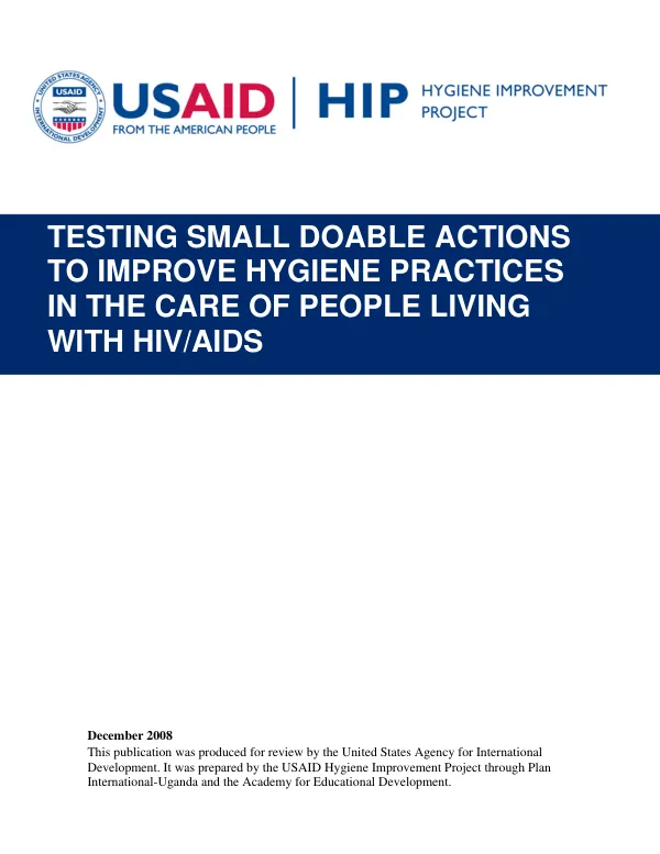 Testing small doable actions to improve hygiene practices in the care of people living with HIV/AIDS