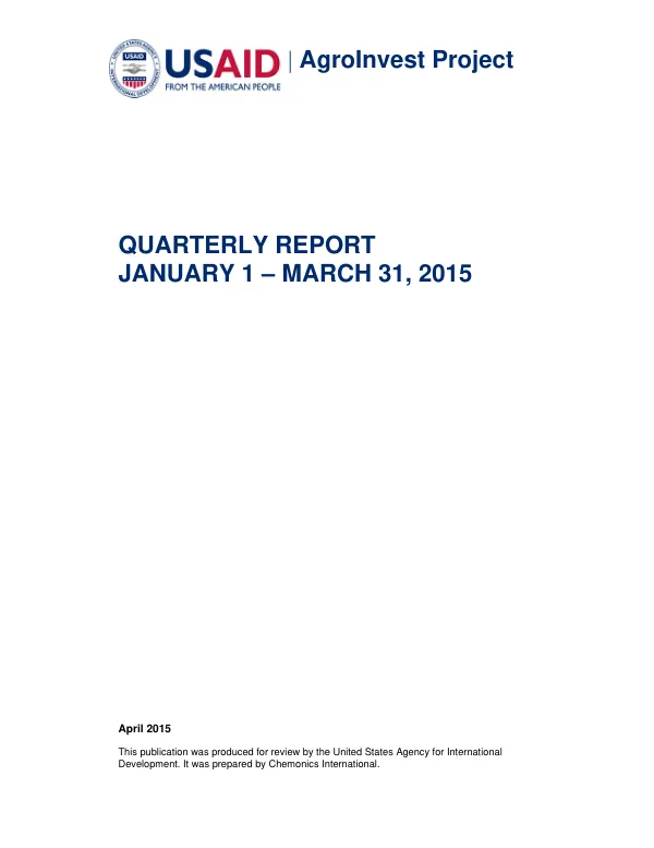 AgroInvest Quarterly Report January - March 2015