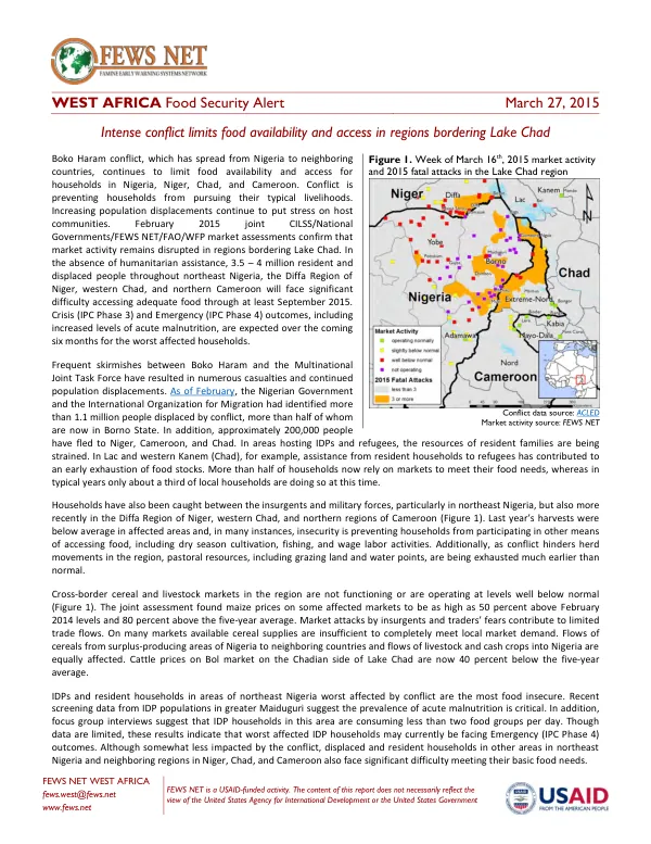 WEST AFRICA Food Security Alert