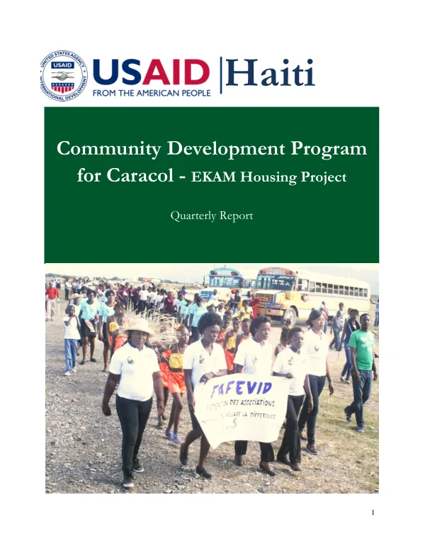 FY 2015 Q2 PROGRESS REPORT: Community Development Program for Caracol - EKAM Housing Project