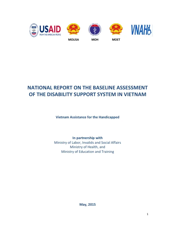 National Report on the Baseline Assessment of the Disability Support System in Vietnam