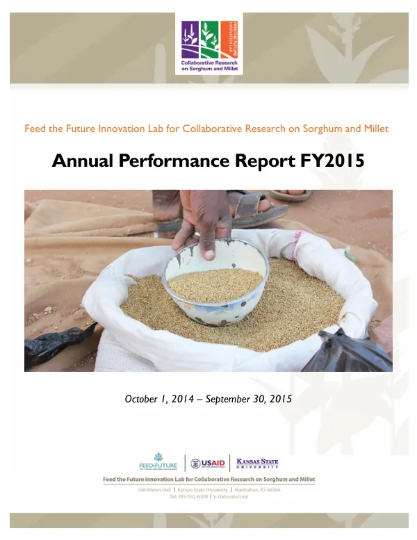 Sorghum and Millet Innovation Lab Annual Performance Report – FY 2015