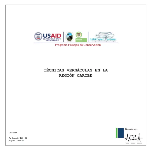 Técnicas Vernáculas en la Región Caribe