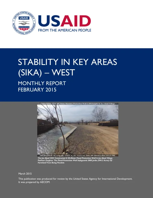 Stability In Key Areas (SIKA) – West / Monthly Report – February 2015