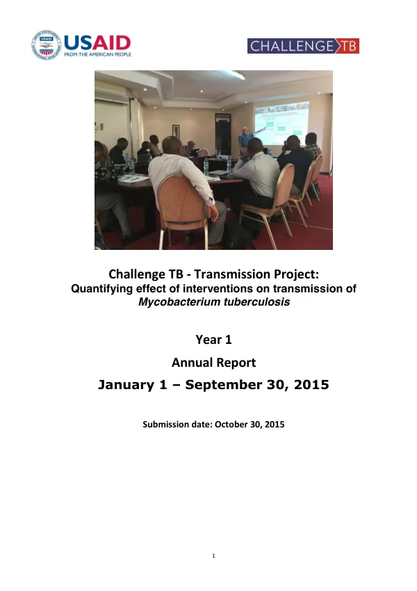 Challenge TB - Transmission Project: Quantifying effect of interventions on transmission of Mycobacterium tuberculosis