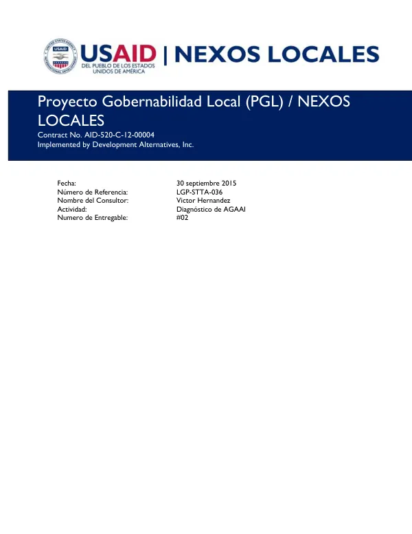 Diagnóstico de la Asociación Guatemalteca de Alcaldes y Autoridades Indígenas- AGAAI