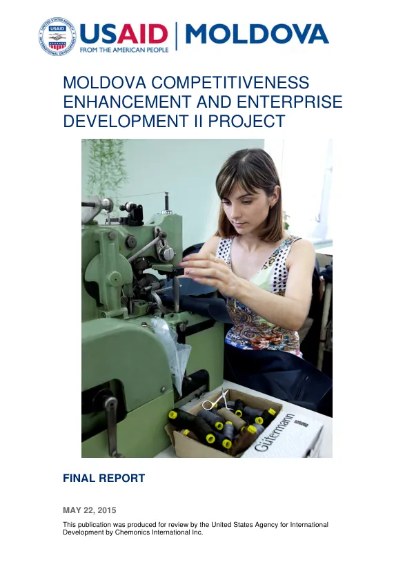 Moldova Competitiveness Enhancement and Enterprise Development II Final Report