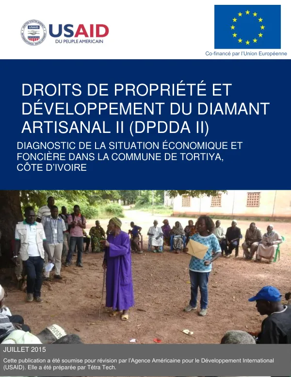 Diagnostic de la situation économique et foncière dans la commune de Tortiya, Côte d'Ivoire