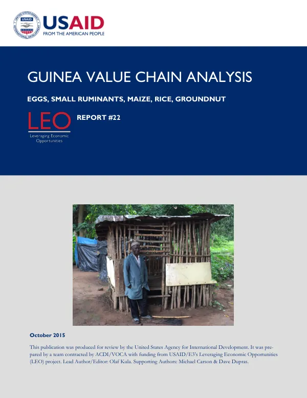 Guinea Value Chain Analysis: Eggs, Small Ruminants, Maize, Rice, Groundnut