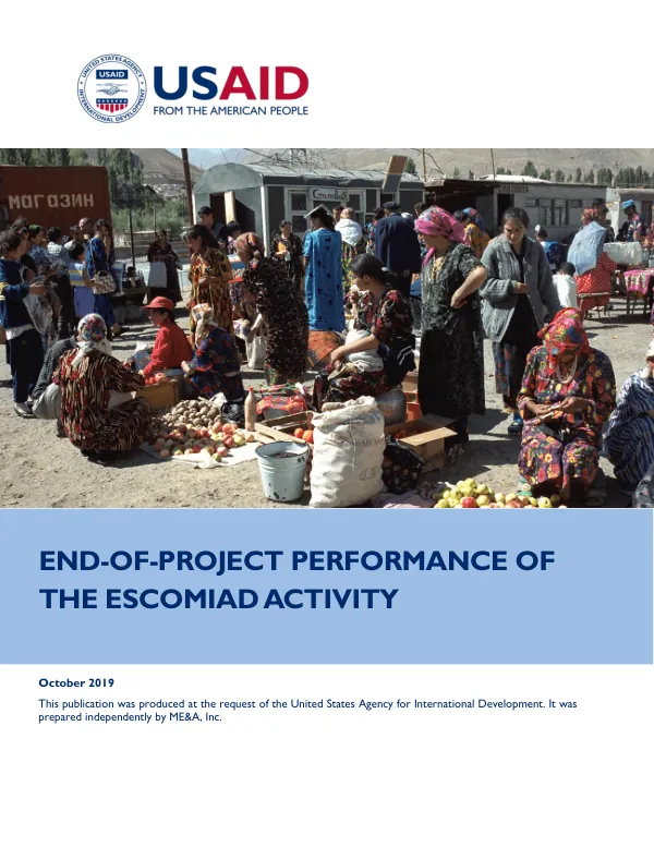 End-of-project performance evaluation of the economic and social connections: multi-input area development financing facility (ESCOMIAD) for Tajikistan