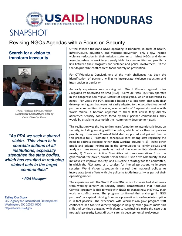 Revising NGOs Agendas with a Focus on Security