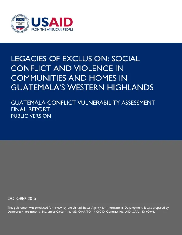 Guatemala Conflict Vulnerability Assessment – Final Report