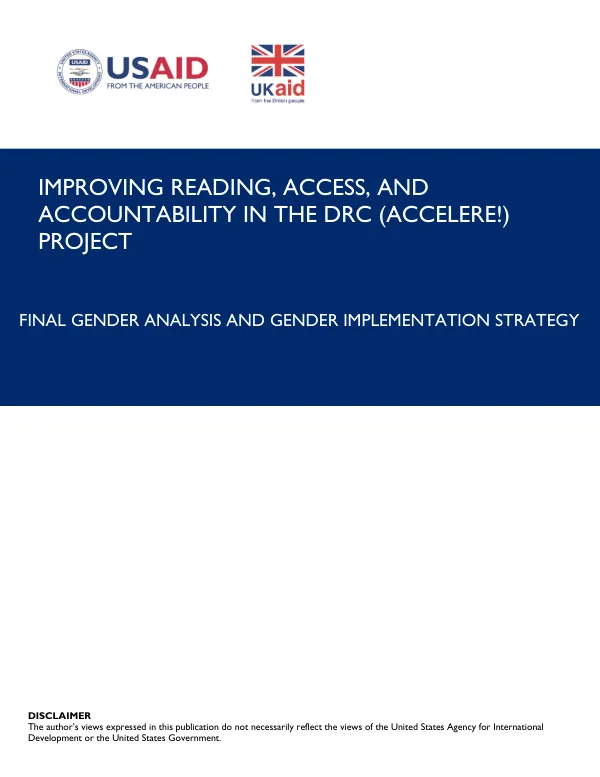 Final Gender Analysis and Gender Implementation Strategy for the ACCELERE! Project
