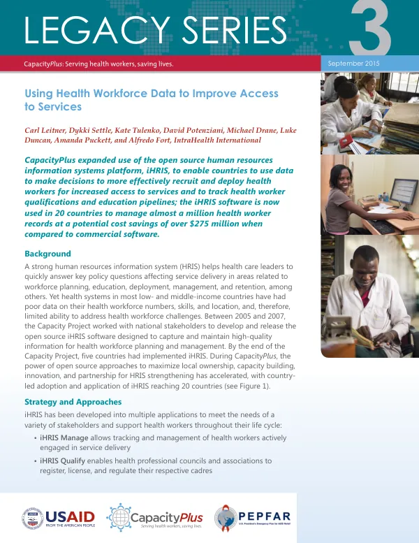 Legacy Series: Using Health Workforce Data to Improve Access to Services