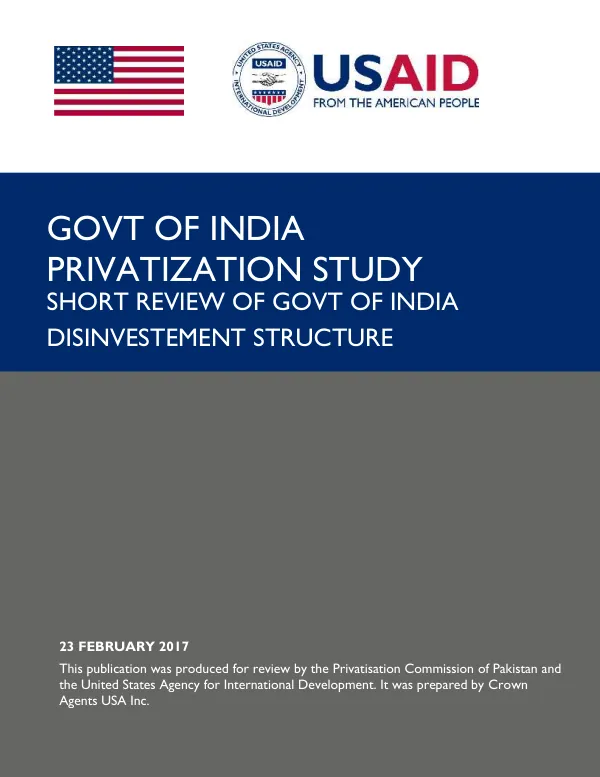 GOVT of INDIA PRIVATIZATION STUDY