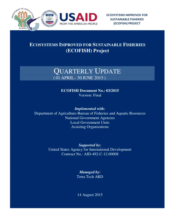 Ecosystems Improved for Sustainable Fisheries (ECOFISH) Project