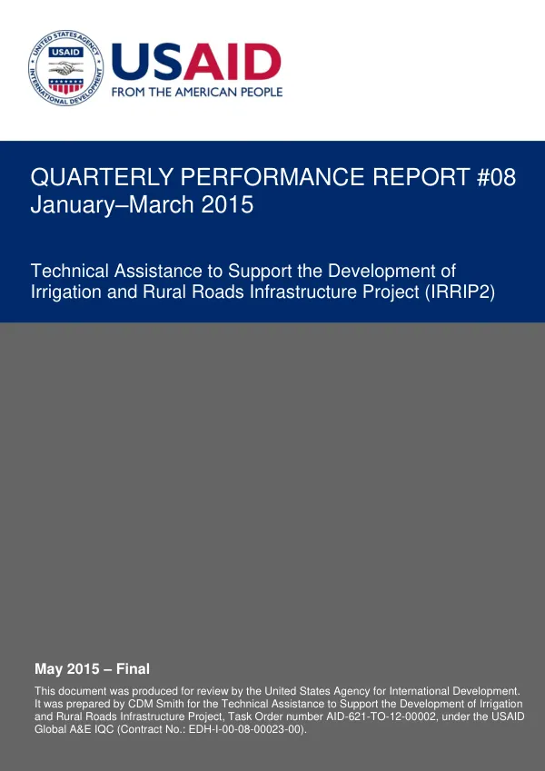 Quarterly Performance Report #08: January–March 2015