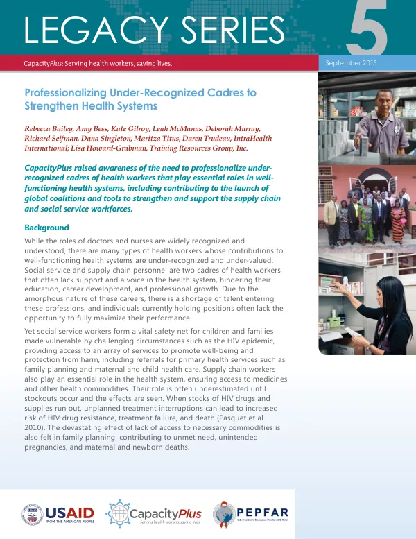 Professionalizing Under-Recognized Cadres to Strengthen Health Systems