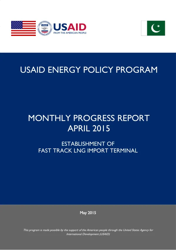 Monthly Progress Report: Establishment of Fast Track LNG Import Terminal