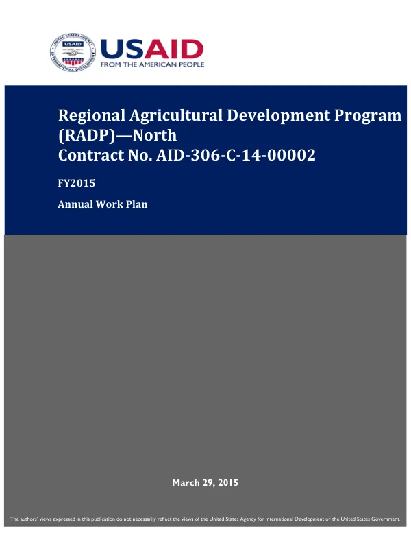 RADP-North FY2015 Annual Work Plan