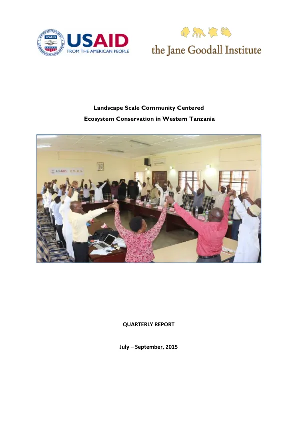 Landscape Scale Community Centered Ecosystem Conservation in Western Tanzania