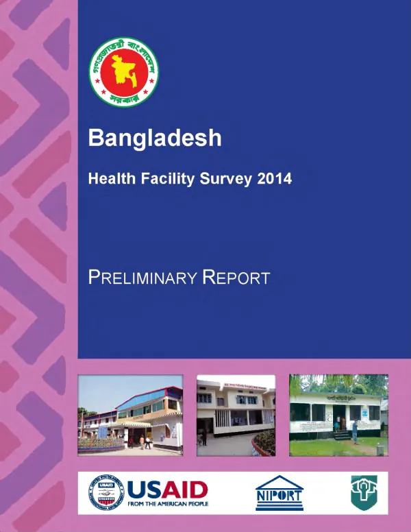 Bangladesh Health Facility Survey 2014 Preliminary Report