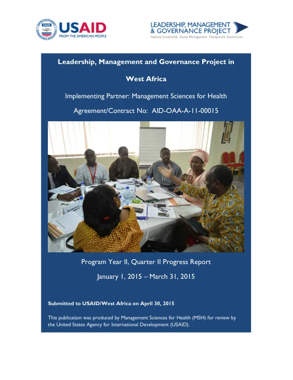 Leadership, Management and Governance Project in West Africa: Program Year II, Quarter II Progress Report