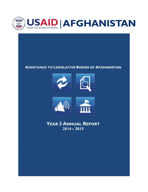 Assistance to Legislative Bodies of Afghanistan YEAR 2 ANNUAL REPORT