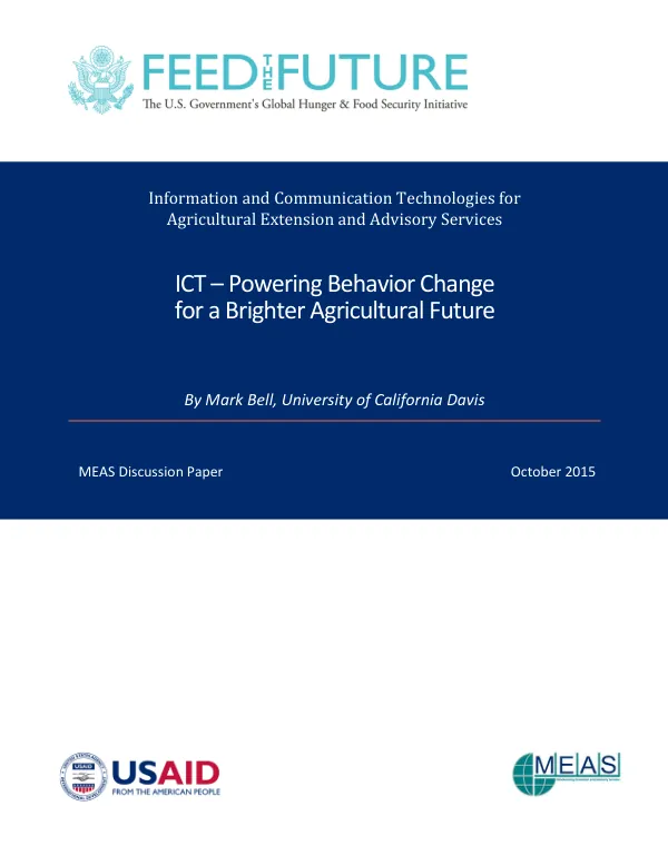 Information and Communication Technologies for Agricultural Extension and Advisory Services