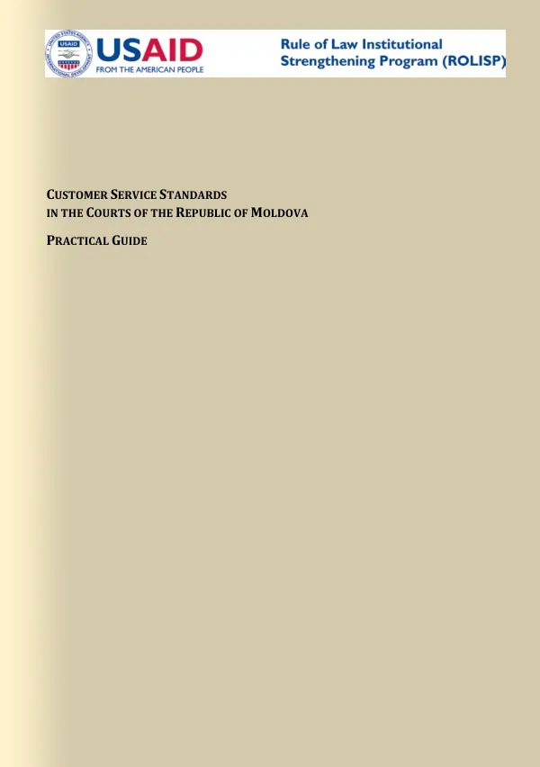 Customer Service Standards in the Courts of the Republic of Moldova: Practical Guide