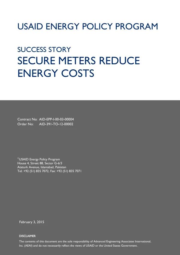 USAID Energy Policy Program: Secure Meters Reduce Energy Costs