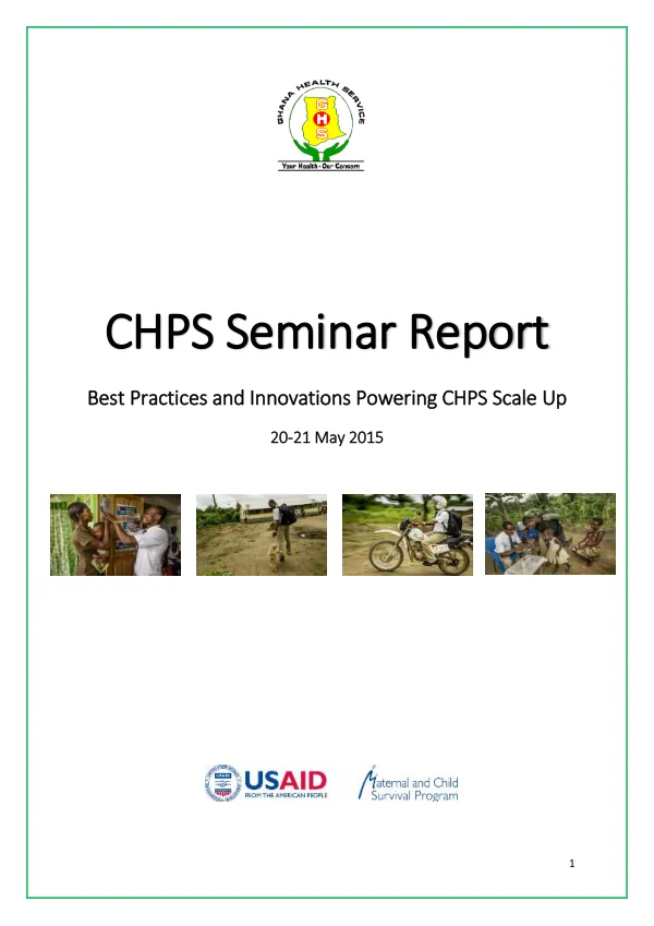 CHPS Seminar Report: Best Practices and Innovations Powering CHPS Scale Up