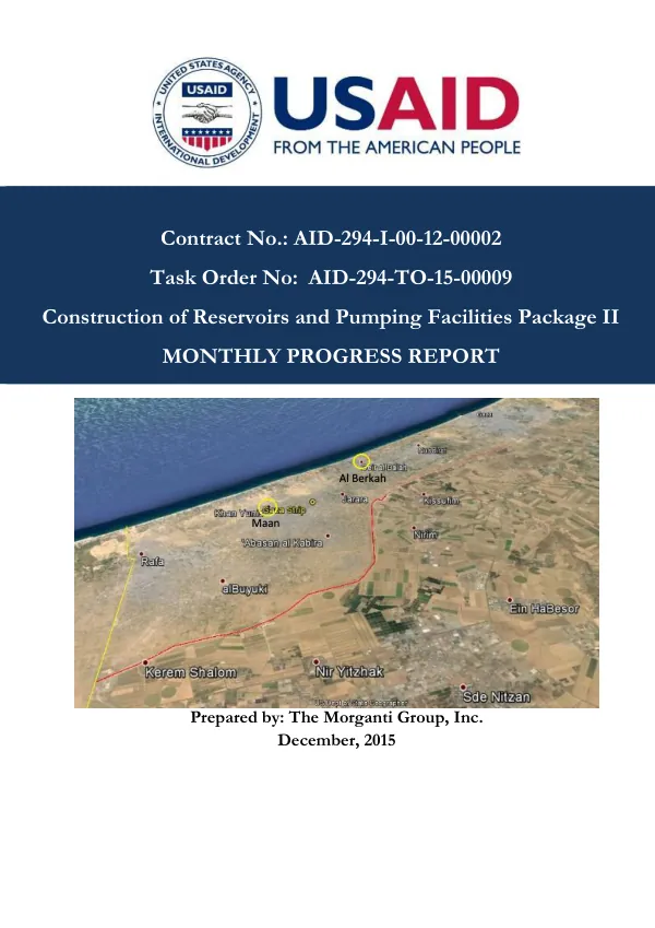 Construction Monthly Progress Report, December, 2015