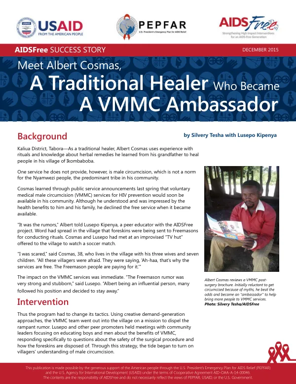 Meet Albert Cosmas, A Traditional Healer Who Became A VMMC Ambassador