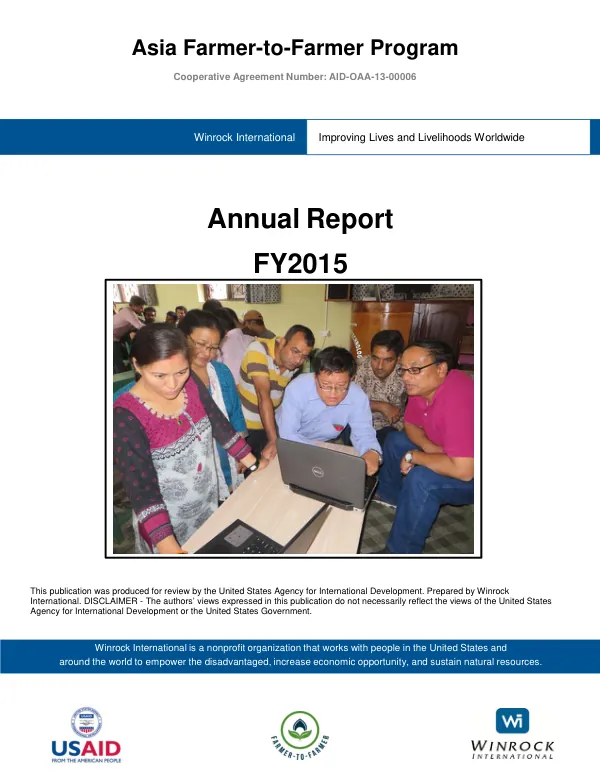 Asia Farmer To Farmer Program Annual Report FY2015