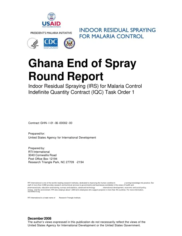 Ghana end of spray round report