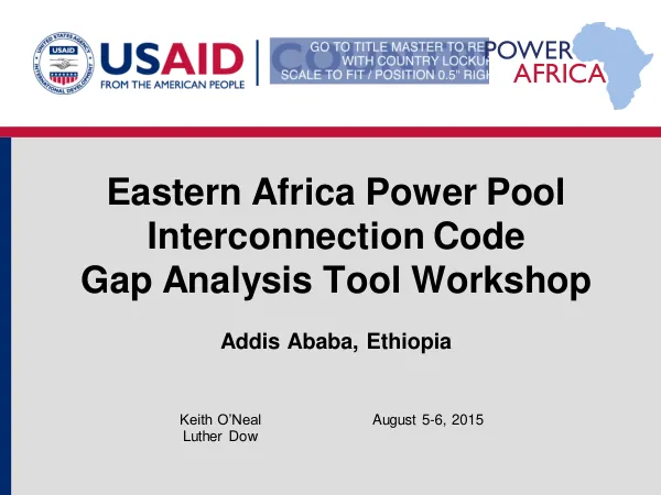 Eastern Africa Power Pool Interconnection Code Gap Analysis Tool Workshop
