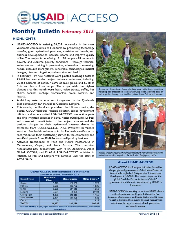 Monthly Bulletin February 2015