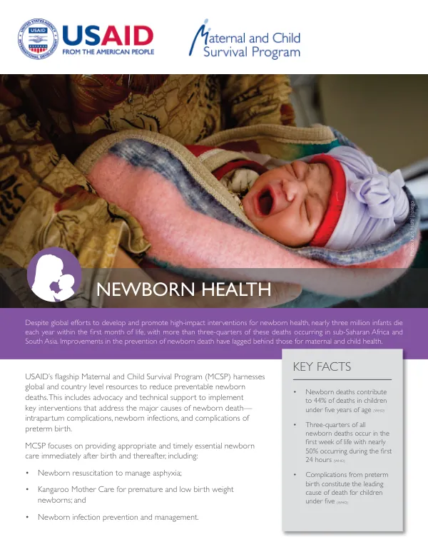 Maternal and Child Survival Program (MCSP) Newborn Health