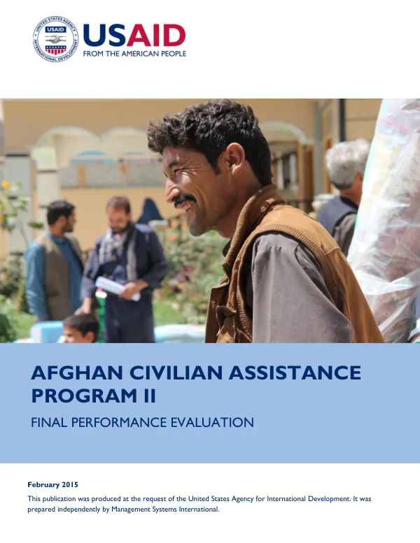 Afghan Civilian Assistance Program II – Final Performance Evaluation