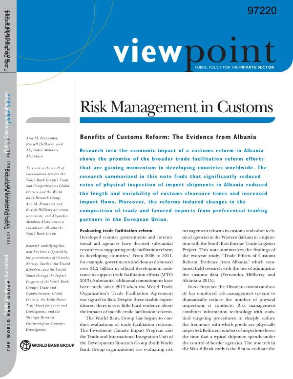 Benefits of Customs Reform: The Evidence from Albania