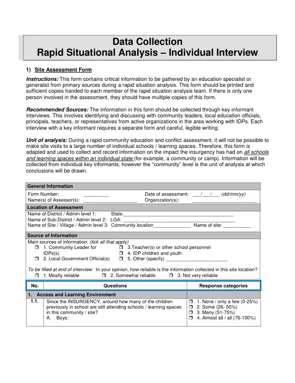 Rapid Situational Analysis for Yobe State, NIGERIA