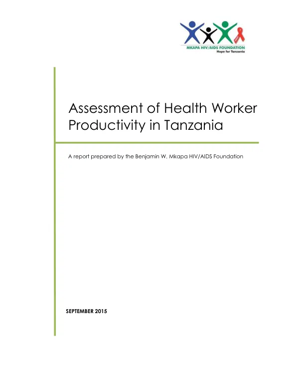 Assessment of Health Worker Productivity in Tanzania