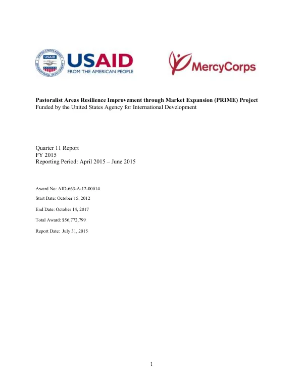 Pastoralist Areas Resilience Improvement through Market Expansion (PRIME) Project