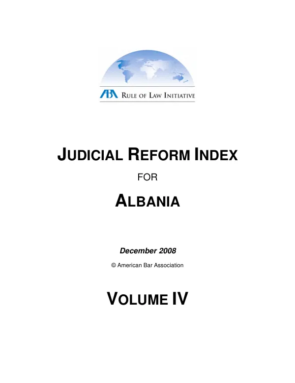 Judicial reform index for Albania : volume IV