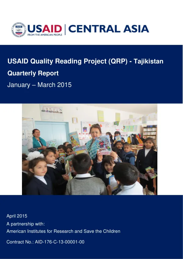 USAID Quality Reading Project (QRP) - Quarterly Report